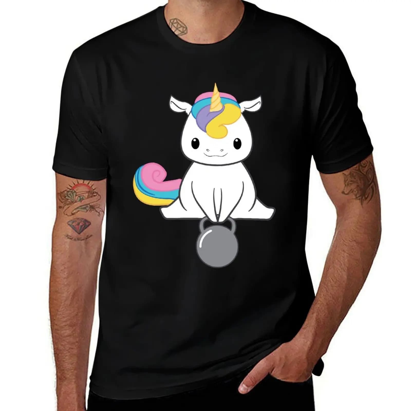 Fitness Lover Kettlebell Unicorn T-Shirt High Quality Durable T-Shirt