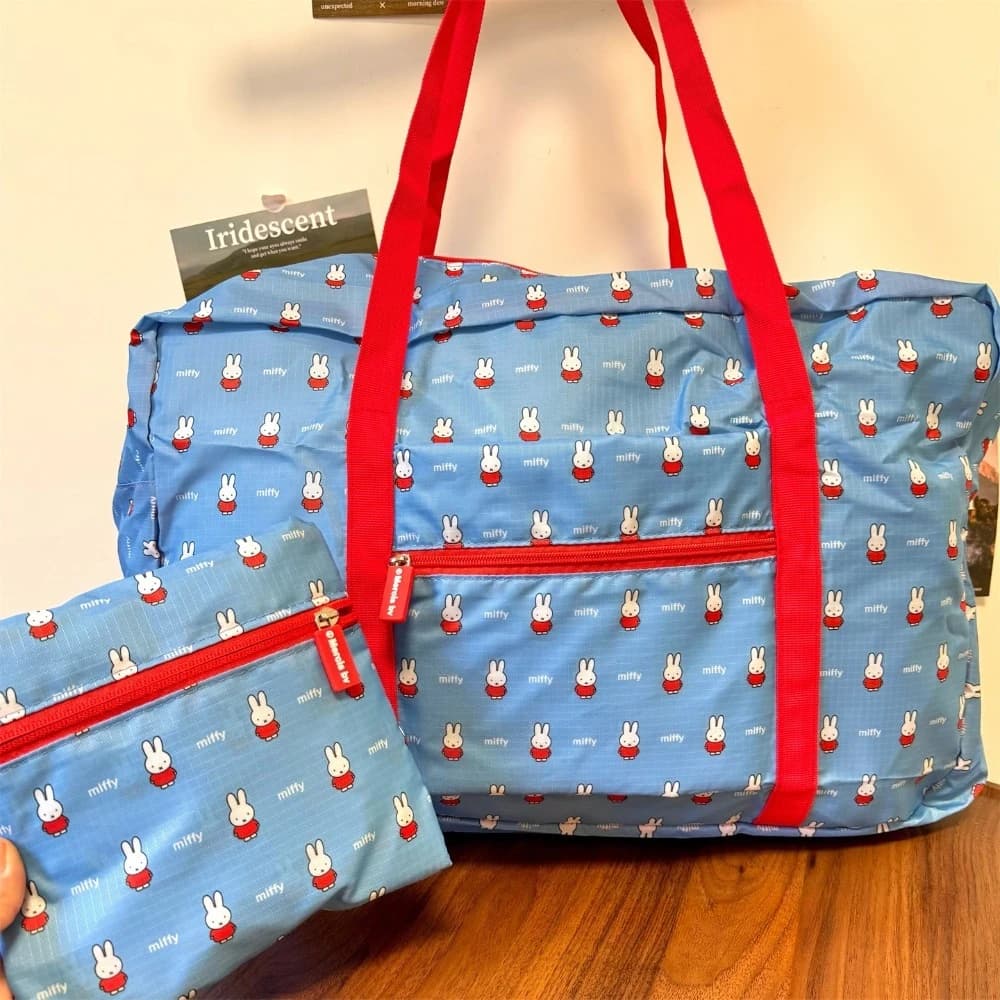 Borsa da Viaggio Kawaii Miffy con Stampa, Grande Capacità, Pieghevole, Leggera, Borsa Portaoggetti, Regalo Giocattolo per Ragazze