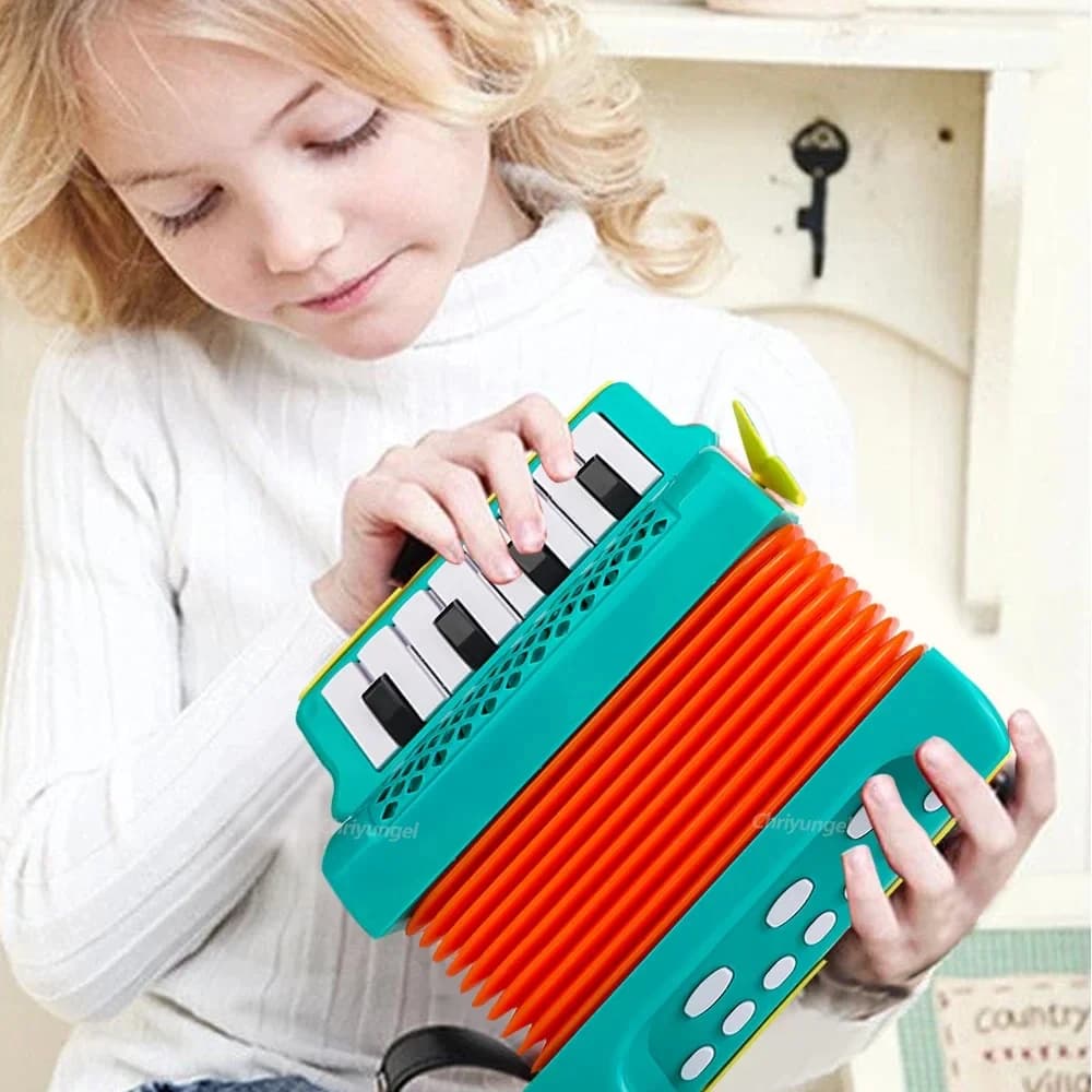 10 Keys 8 Bass Accordion Toy Cartoon Accordion Electronic Keyboard Kids Early Education Musical Enlightenment Educational Toy