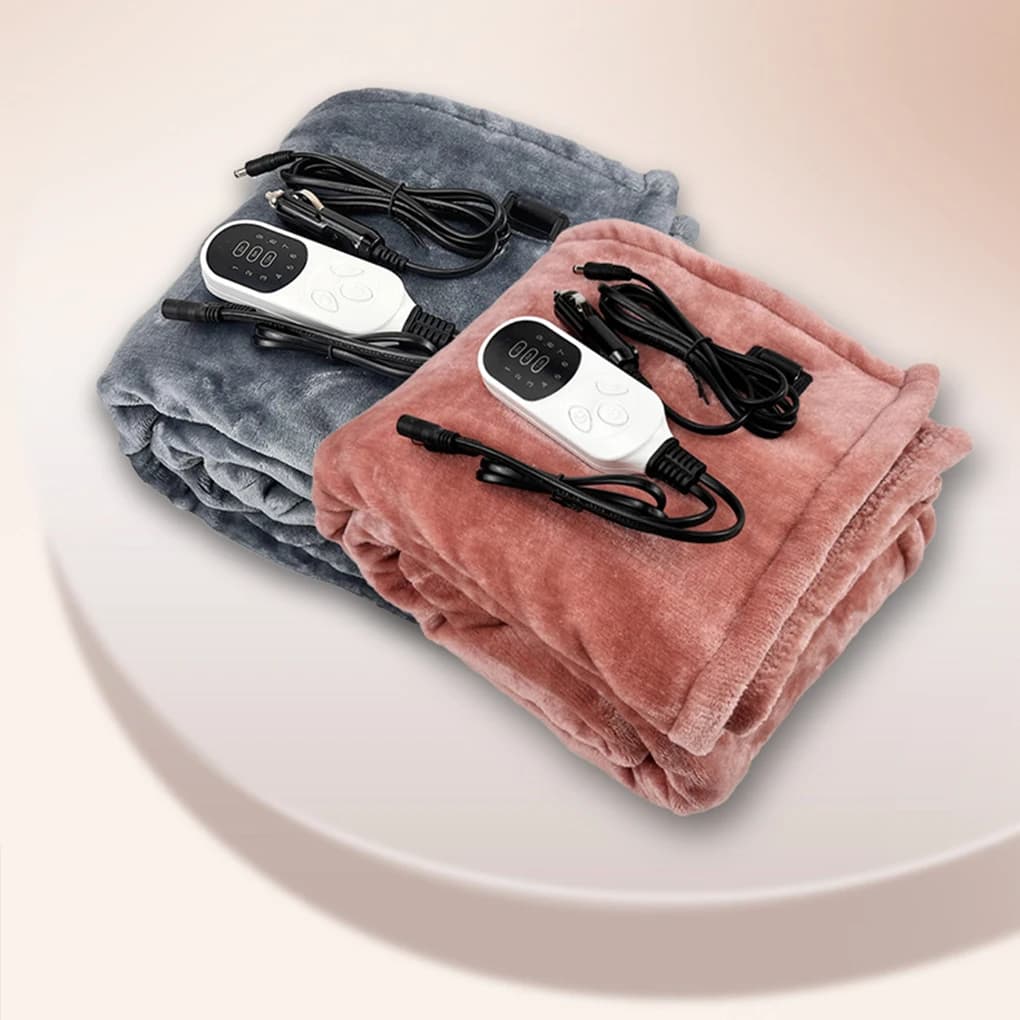 Coperta da viaggio Calore elettrico Riscaldamento rapido Temperatura regolabile Coperta riscaldata elettrica Tappetino riscaldante Coperta elettrica per auto