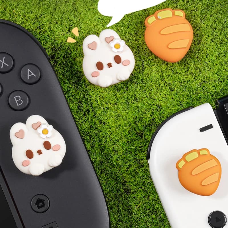 Ravanello Coniglio Silicone Thumb Stick Grip Cap Copertura protettiva per Switch 2/oled NS Lite Joy-con Controller NS2 Custodia protettiva