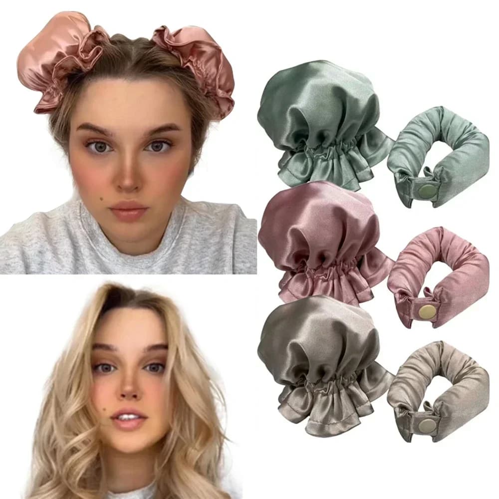Fascia per asta arricciacapelli senza calore Bigodini morbidi Rulli per capelli senza calore con cappuccio Riccioli di seta Bigodino per dormire pigro Strumenti per lo styling dei capelli