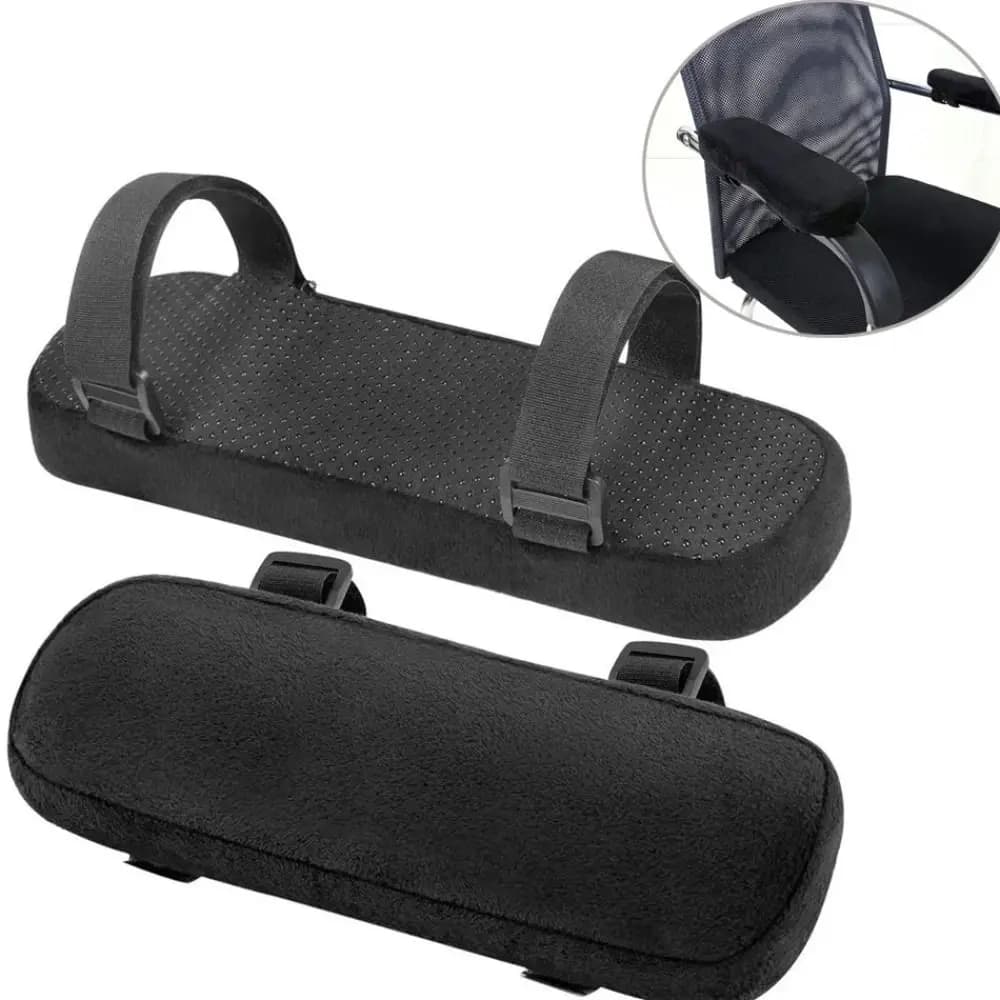 Cuscini per braccioli per sedia in memory foam Cuscino per cuscino Cuscinetti per braccioli neri Copertura con fibbia fissa Copertura per bracciolo limitatrice di pressione dell'avambraccio Casa