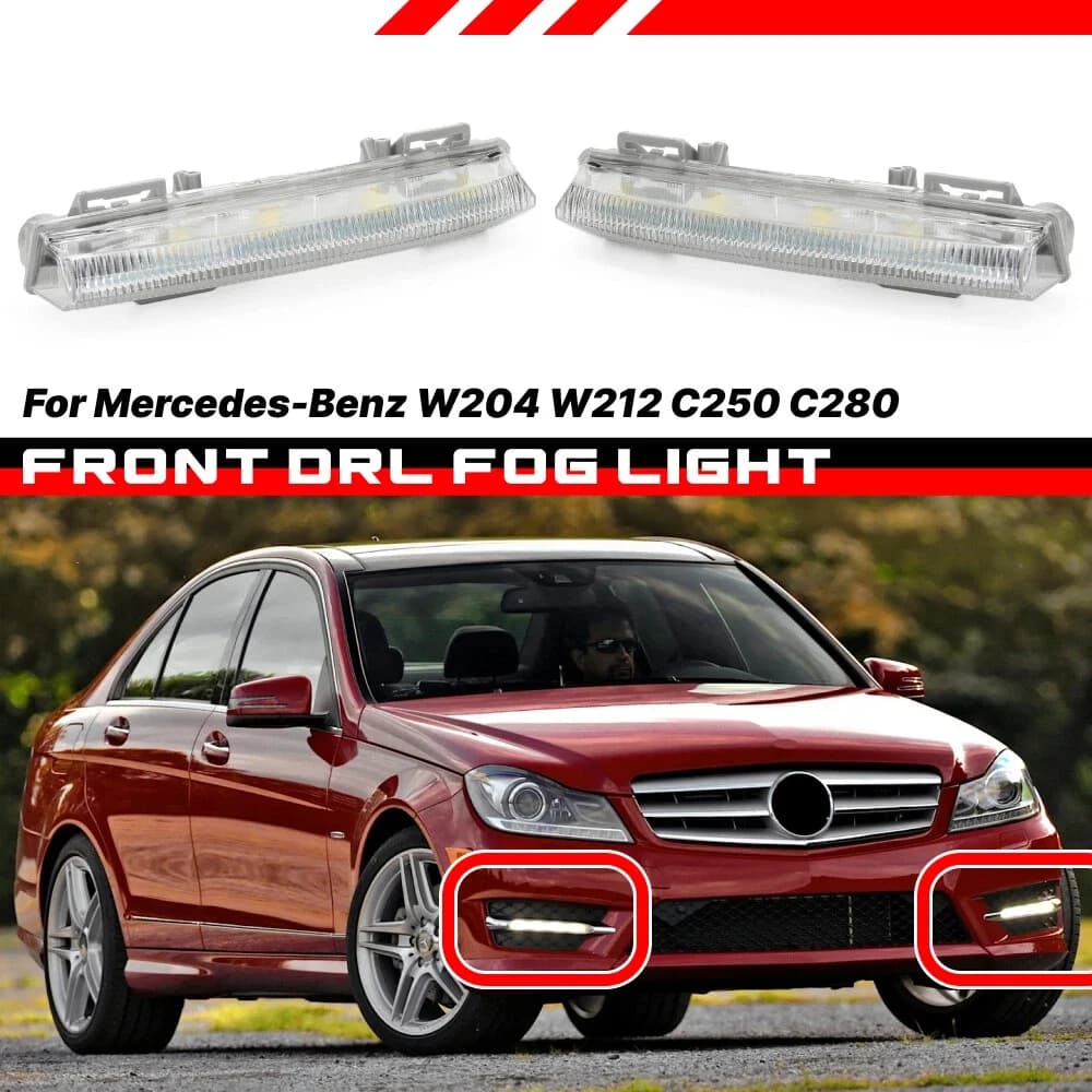 Auto Anterior LED DRL Daylight Curtain Fendinebbia Lamps For Mercedes-Benz W204 W212 C250 C280 C350 E350 A2049068900 A2049069000