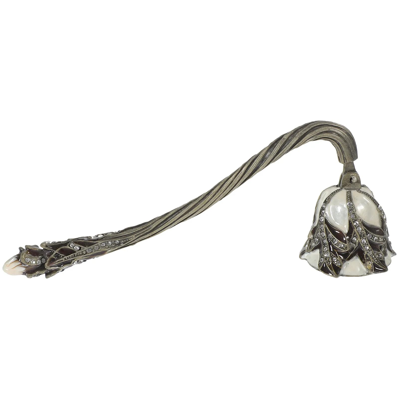 Spegnitore Vintage in Lega di Zinco con Strass, Manico Lungo, Strumento Sicuro per Spegnere Candele a Cono e Aromatiche, Regalo per la Casa