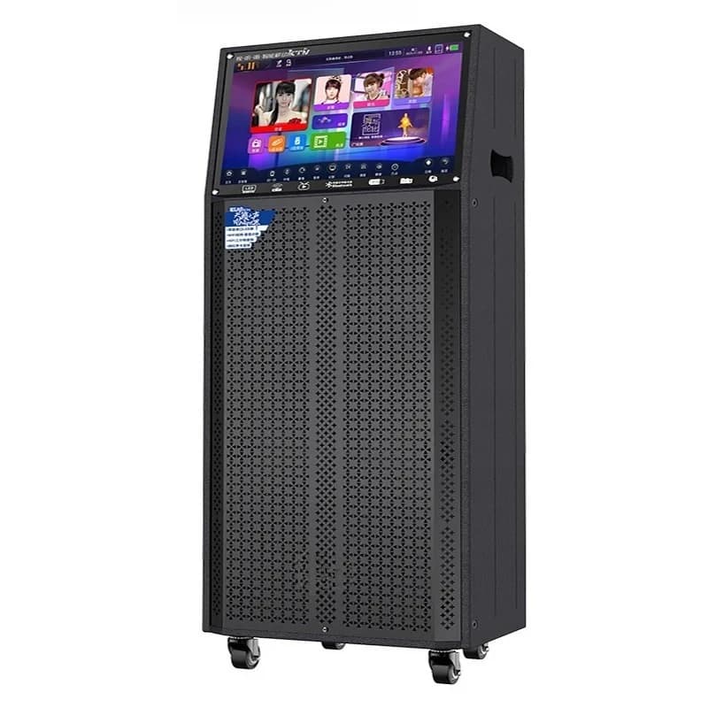 Outdoor karaoke speaker with display bluetooth sound card singing machine ktv home video song machine