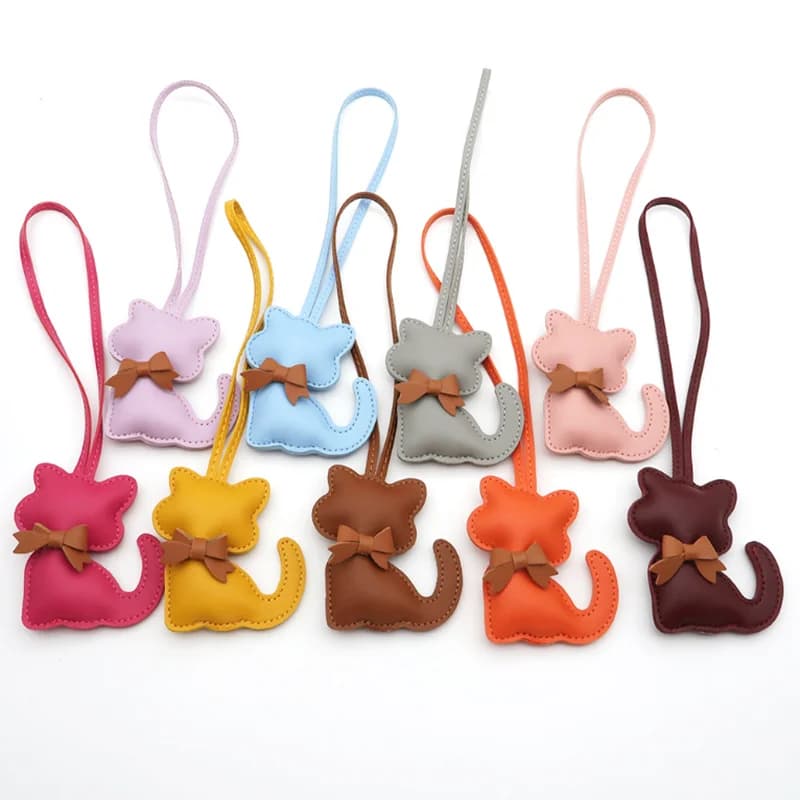 Simpatici colori caramelle gatto portachiavi ciondolo gatti arancioni design animale chiave auto portachiavi fascino per zaini regali
