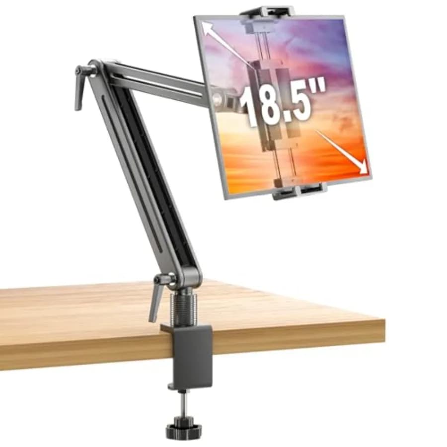 Adjustable Support for Portable Monitor 15.6 - Base 360° Swivel Support for Tablet iPad Air/Pro/Mini Flexible and Orientable