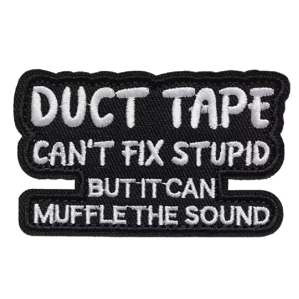 DUCT TAPE Funny Meme Tactical Velcros Patch Hook & Loop Fastener - Military Embroidered Morale Badge for Outdoor Molle Backpack