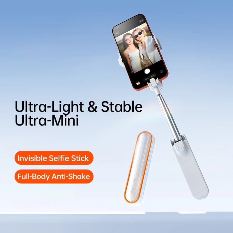 Mini Invisible Extendable Selfie Stick Wireless Bluetooth Remote Anti-Shake Pocket Selfie Rod For iPhone Android Smartphones