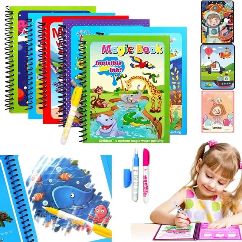 1 pz libro magico disegno ad acqua giocattoli Montessori libro da colorare riutilizzabile libro da disegno ad acqua magica giocattoli sensoriali per l'educazione precoce