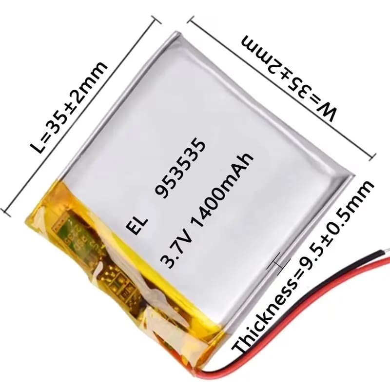 LiPo Rechargeable Battery for Lithium Polymers 3.7V 1400mAh 9535 103535 953636 PER DVR GPS Dash cam