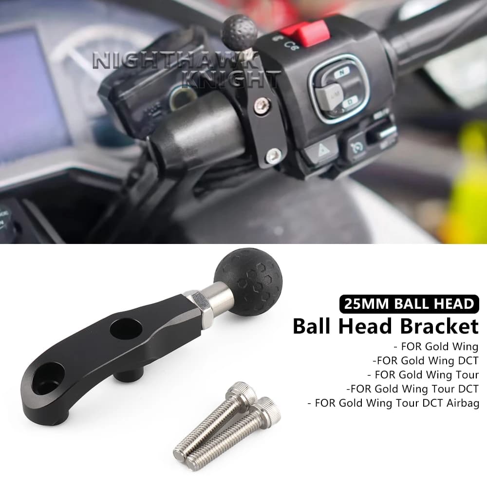 Staffa di espansione manubrio testa a sfera da 25 mm per Honda Gold Wing GL1800 Tour DCT F6B 2018-2025 Supporto per telefono cellulare GPS per moto