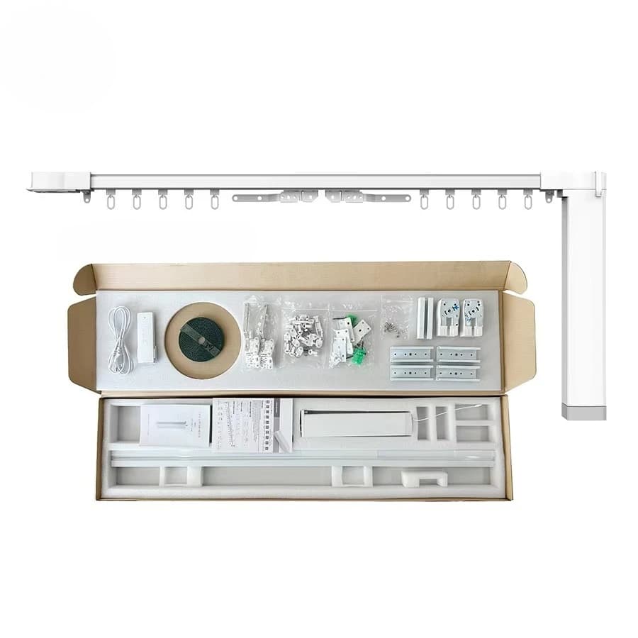 Wifi Motorized Curtain Control System for Smart Home Automation Including Curtain Motor and Track
