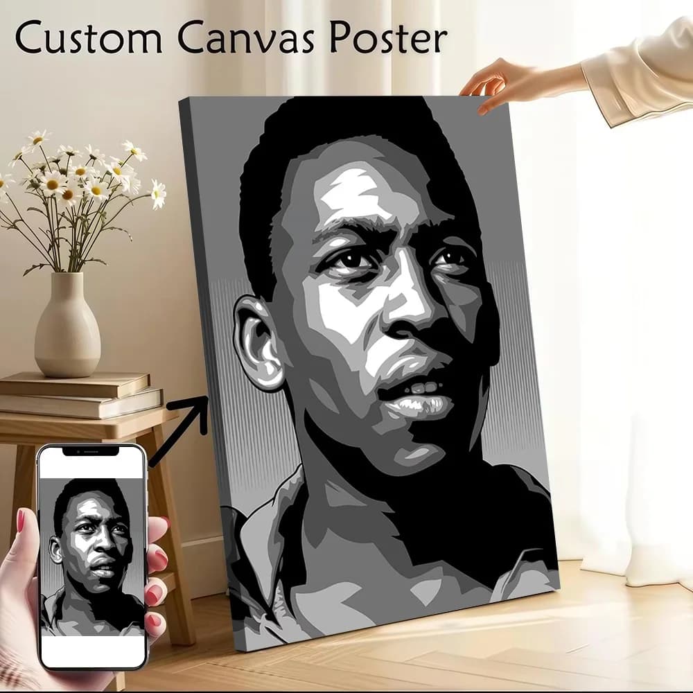 the Legend Football Pele Canvas Poster Wall Art Customizable High Quality Printed Picture for Room Ornaments Luxury Decoration