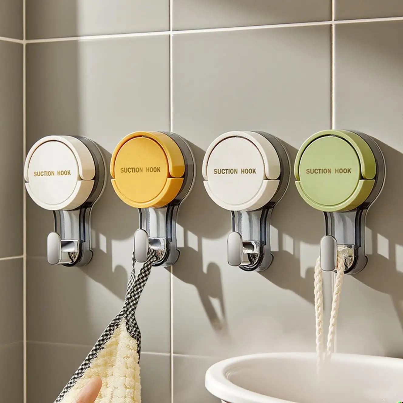 Ganci a ventosa riutilizzabili con forte aspirazione, 1 pezzo/3 pezzi, per bagno, impermeabili, porta asciugamani, appendiabiti, accessori.