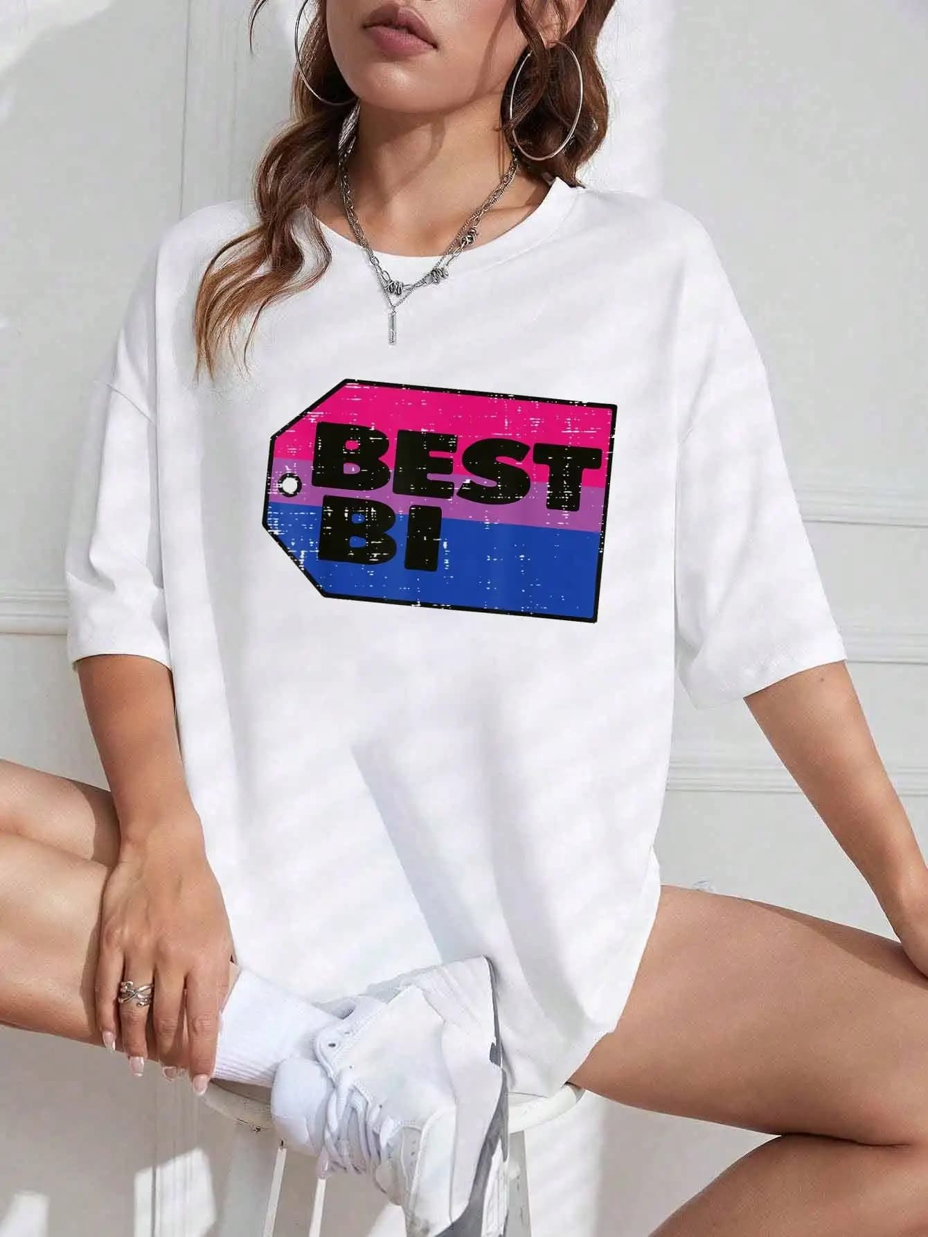 Best Bi Tag Bisexual Pride Flag Bisexuality LGBTQ Men Women T-Shirt - Graphic Tees Festival Outfits For Women, Tops For Summer, Top De Mujer Women Summer Clothes