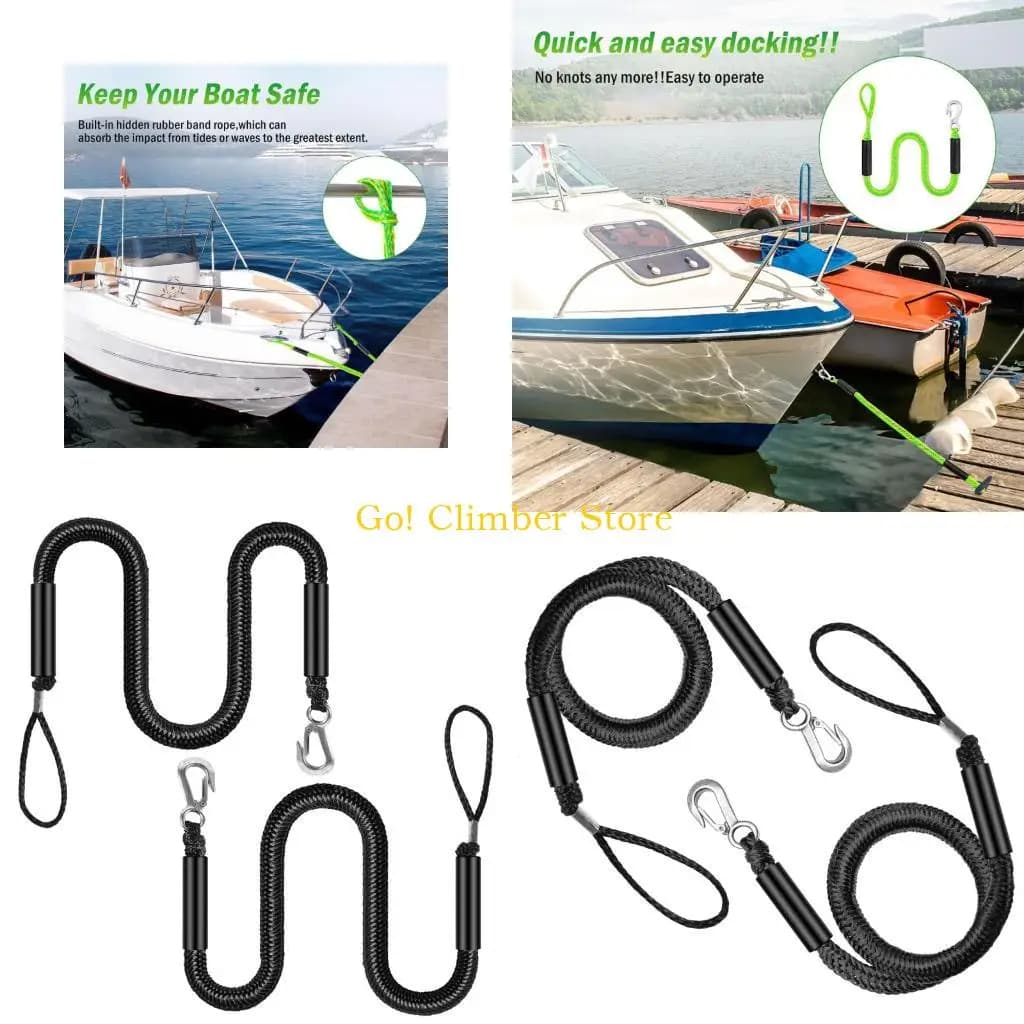 Q84C Adjustable Marine Bungees Rope Floating Docking Rope Pontoons Docking Strap Boats Dock Line For Small Watercrafts Tying