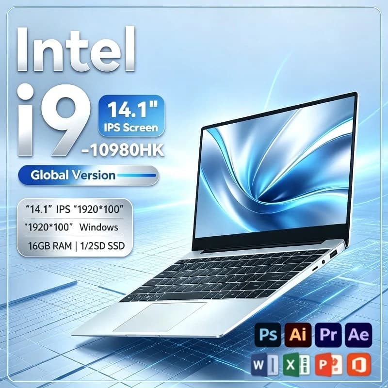 Portable 14.1" Gaming Laptop intel Core i9-10980HK IPS 1920*1080 Windows 11 Laptop Computer 16GB RAM 1TB 2TB SSD Notebook PC