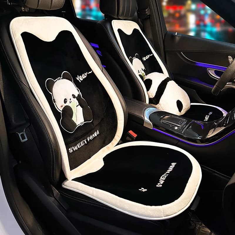 New Cute Panda Cartoon Seat Pillow Car Comfortable Soft plush Covers for Auto Interior Decoration Car Accessories