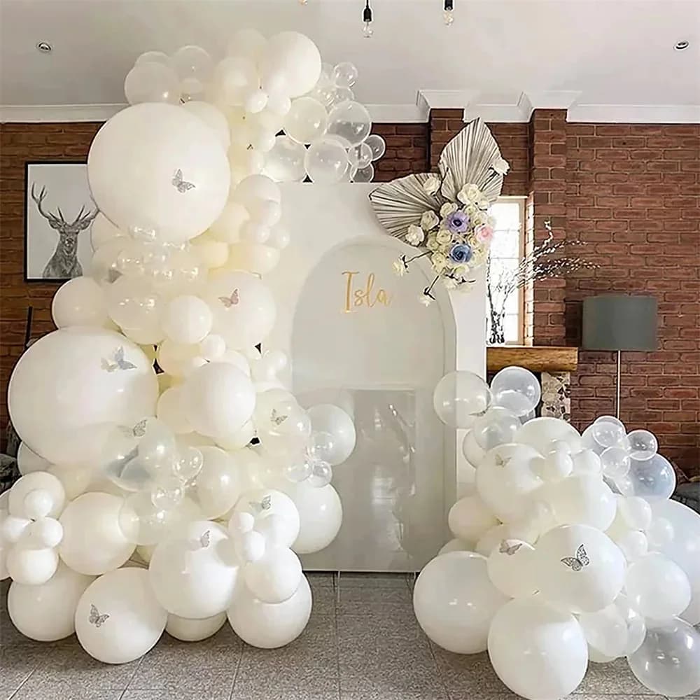 Kit Arco di Palloncini Bianchi 109 Pezzi, Decorazione per Feste di Compleanno, Matrimoni, Baby Shower, Forniture per Feste