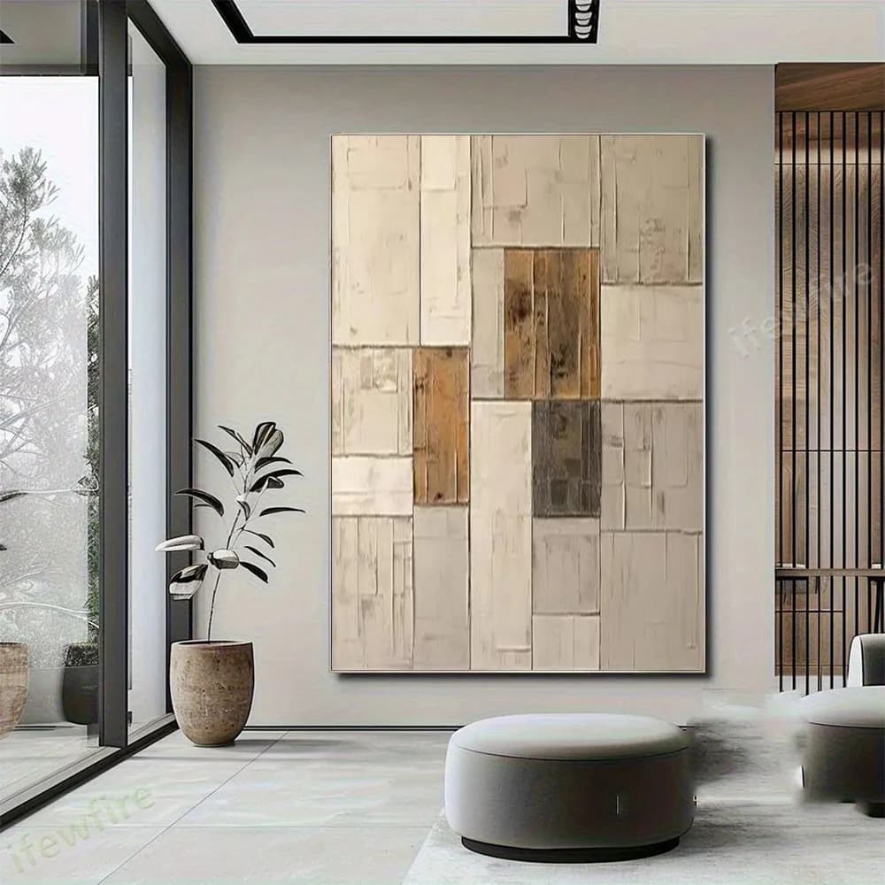 100% Hand Painted Abstract Oil Painting Gray Black Rice White Wall Art Picture On Canvas Mural For Living Room Home Decor Paint