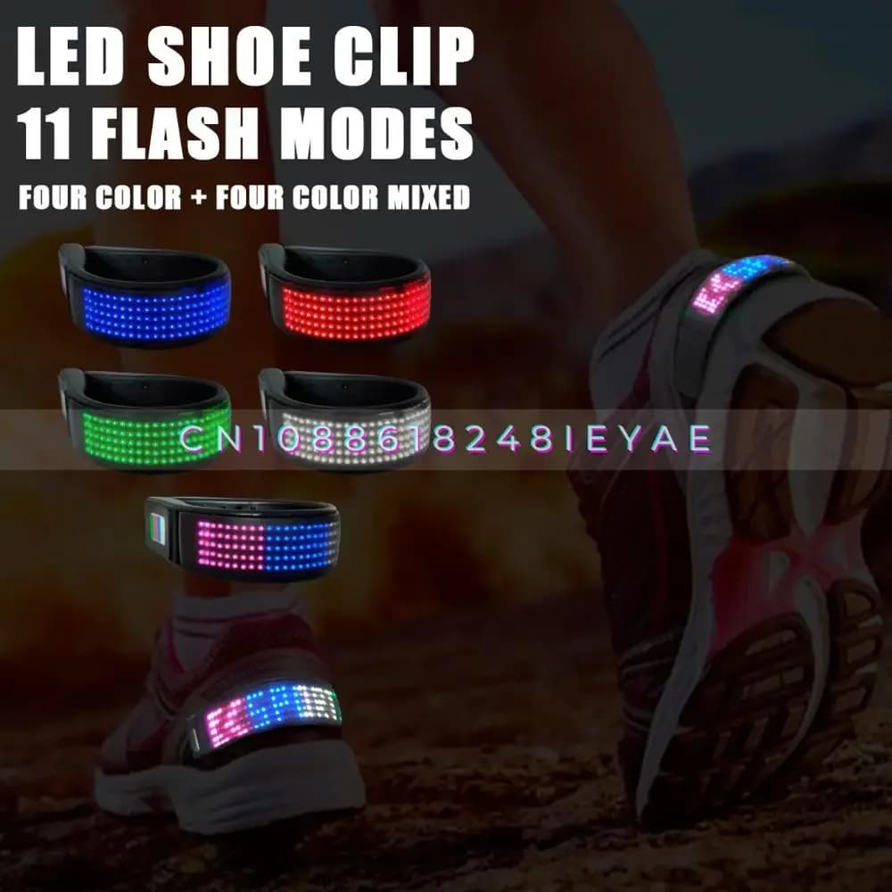 Luce a clip a LED con messaggio a scorrimento modello ricaricabile USB di sicurezza per corridore notturno da esterno