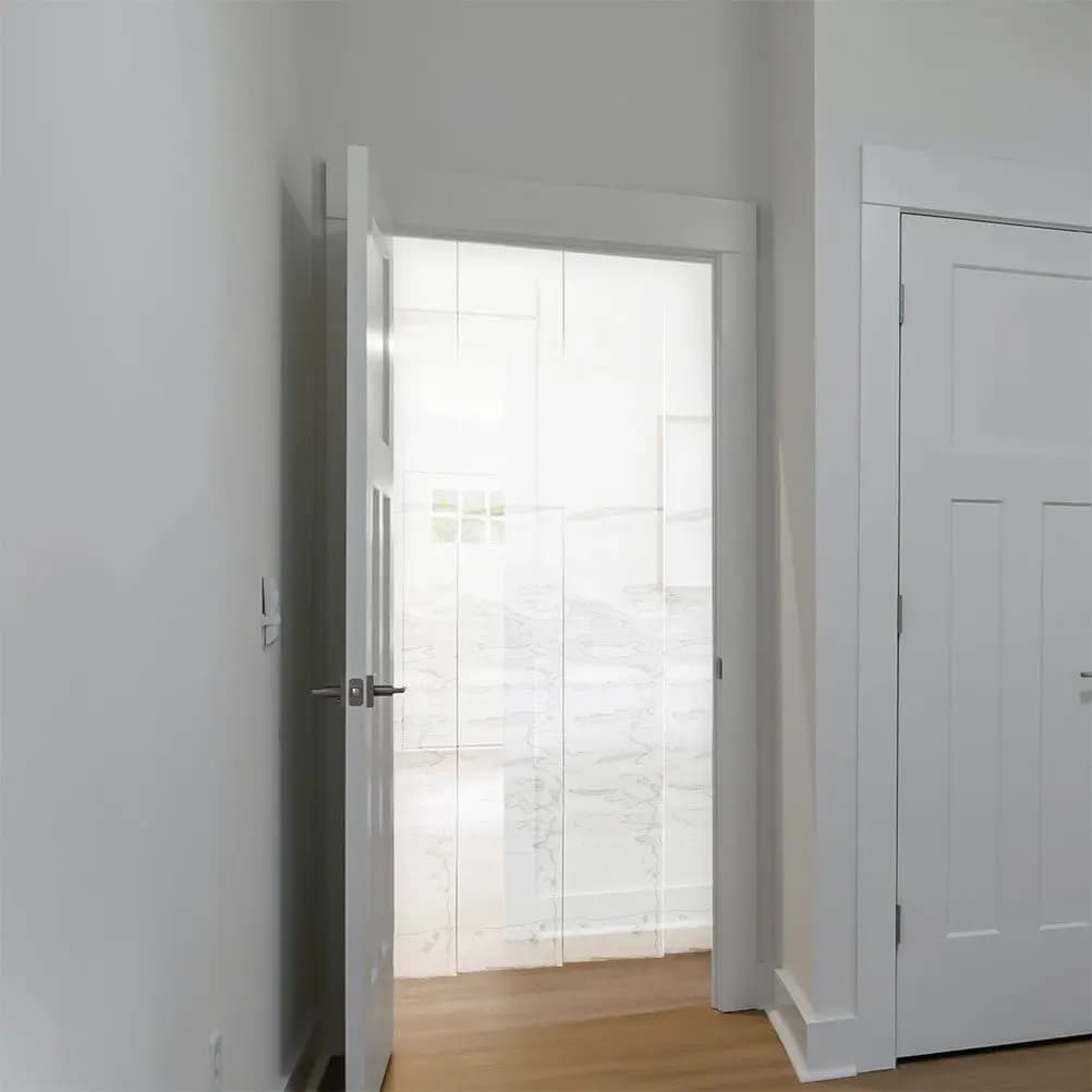 Tenda a Strisce Calda da 1,7 m, Trasparente e Antivento per Porte, Ideale per Negozi, Supermercati, Cucine Domestiche, Barriera Contro Polvere, Olio e Fumi