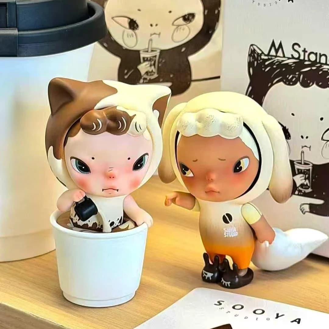Nuovo Sooya Coffee Blind Box Figura Ban Emo Boo Bunny Cat Doll Collaboration Designer Toy Decorazione personalizzata Artista Estetico