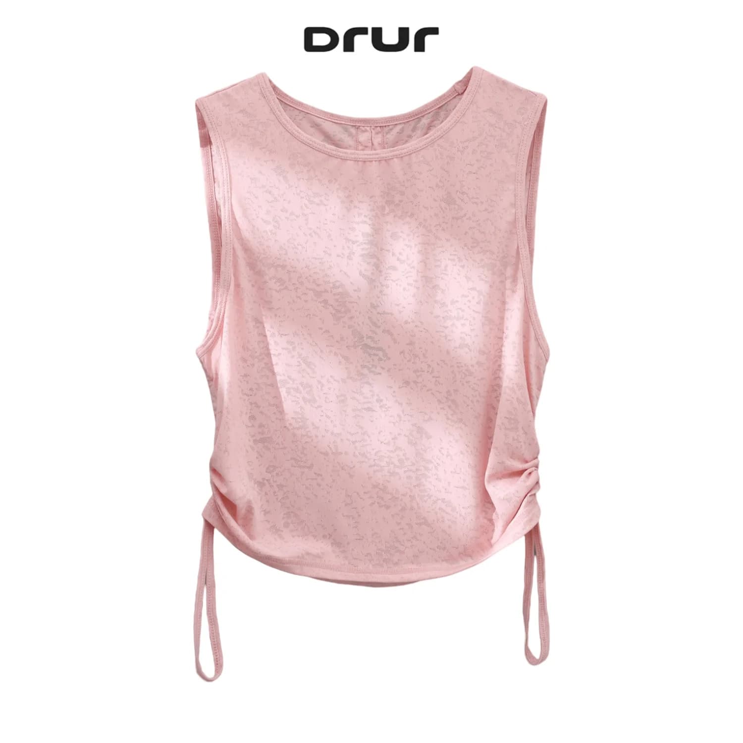 DRUR Women's Yoga Tank with Side Volant Lightweight Summer Top Drying Quick T-Shirt Sleeveless Training Shirt Gym Clothing Sportswear