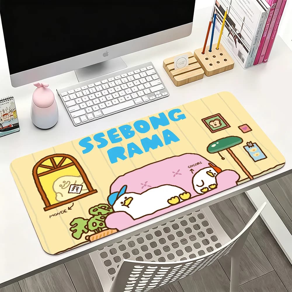 Simpatico tappetino per mouse per bambini con cartoni animati S-Ssebong, per giochi e tastiere da ufficio, antiscivolo, grande, impermeabile