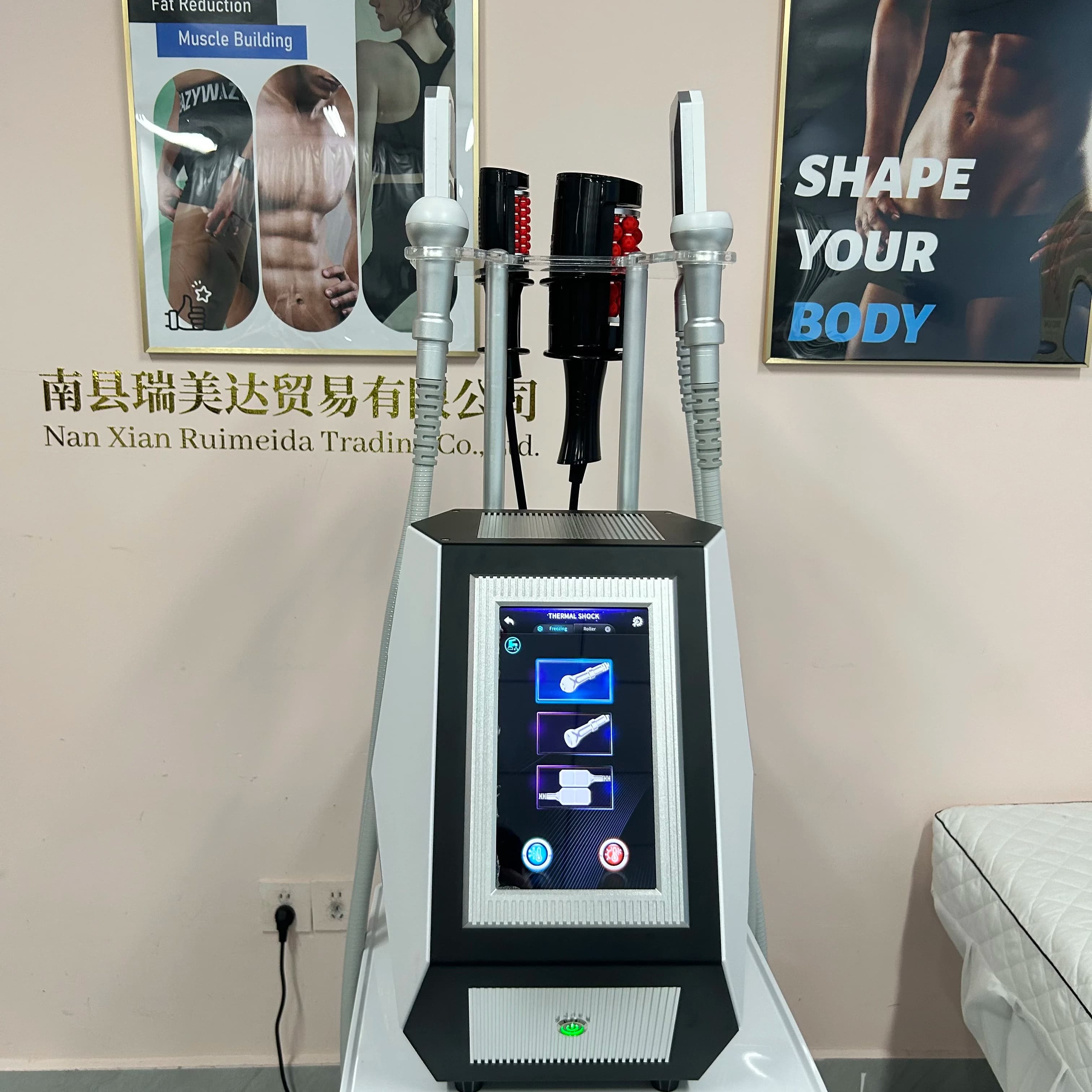 Professional Cryo Beauty Device 2 Freezing Plates + 2 Roller Heads Thermal Shock Sculpting for Weight Loss Face Neck Bo