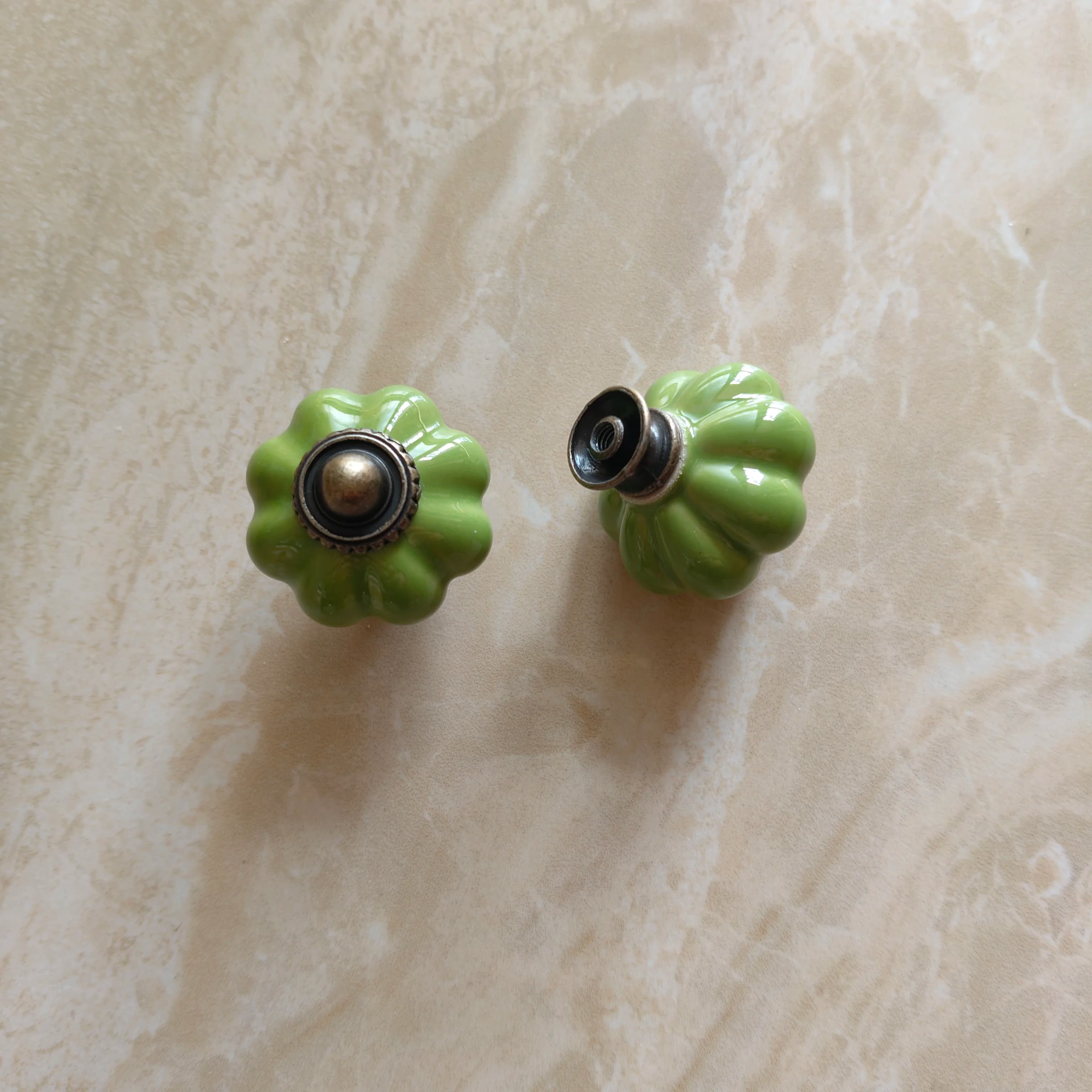 5 pezzi di zucca in ceramica dipinta a mano maniglia classica cassetto armadio porta armadio foro singolo