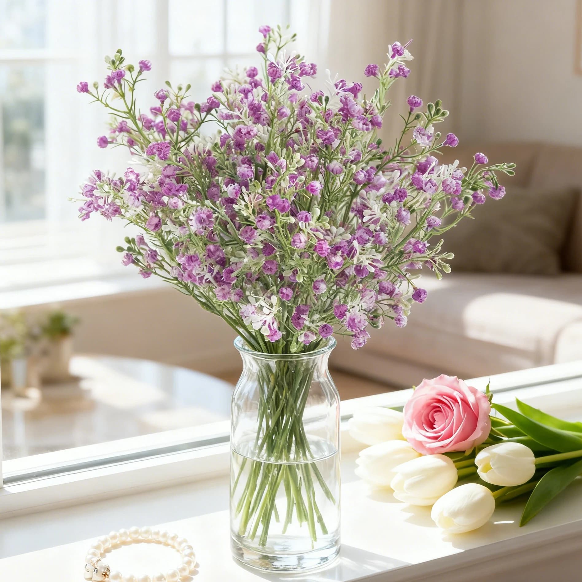 Artificial Flowers and Plants of Gypsophila, Bestseller for Bouquet from Bride, Home and Table Decorations, Fai-da-Te Gifts, Atmospheric Equipment