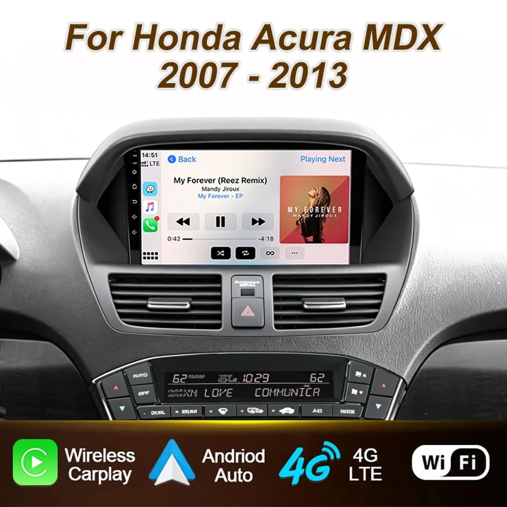 Android 16 For Honda Acura MDX 2007 2008 2009 2010 2011 2012 2013 Carplay Car Radio Multimedia Video Player GPS Navigation 4G BT