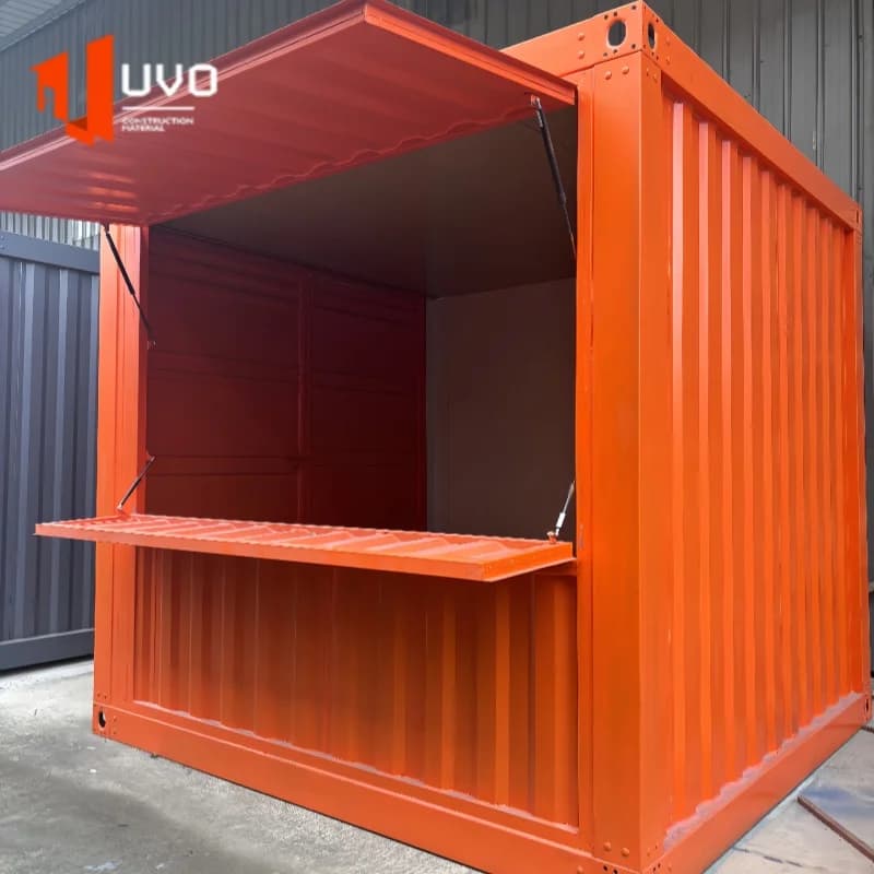 Mini contenitore mobile per fast food da 10 piedi, design moderno, contenitore per spedizione modificato all'aperto, caffetteria, caffetteria pop-up