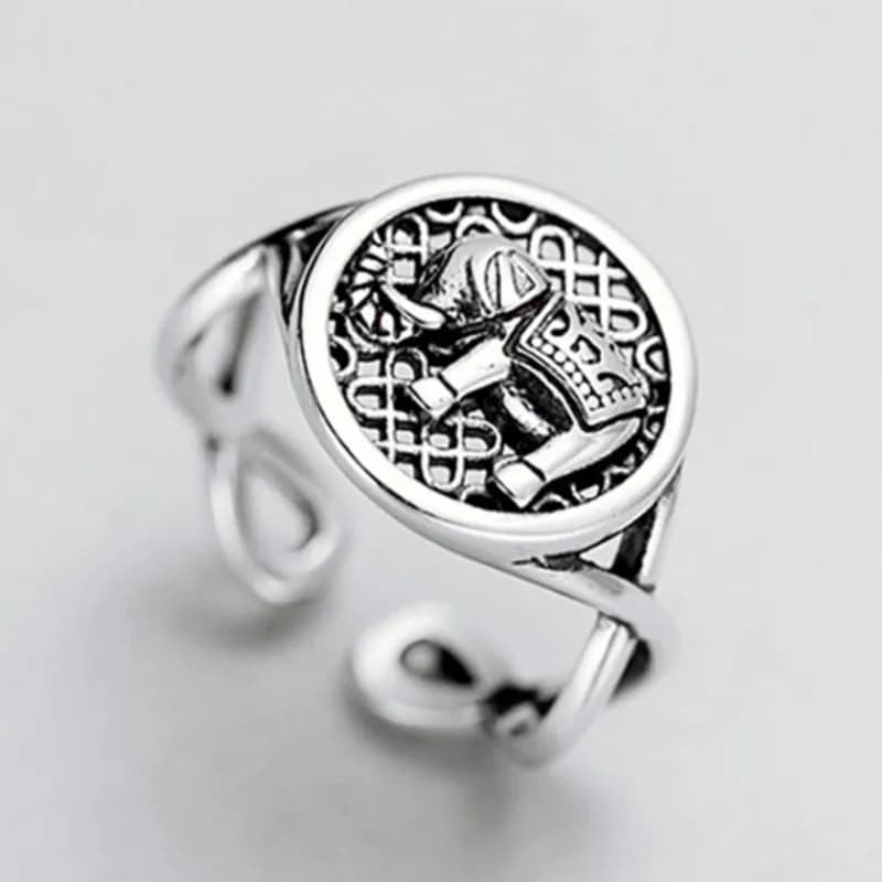 Punk Pave Big Thumb Elephant Dichiarazione Anello regolabile grosso color argento per donna Uomo Moda Commercio all'ingrosso di gioielli alla moda