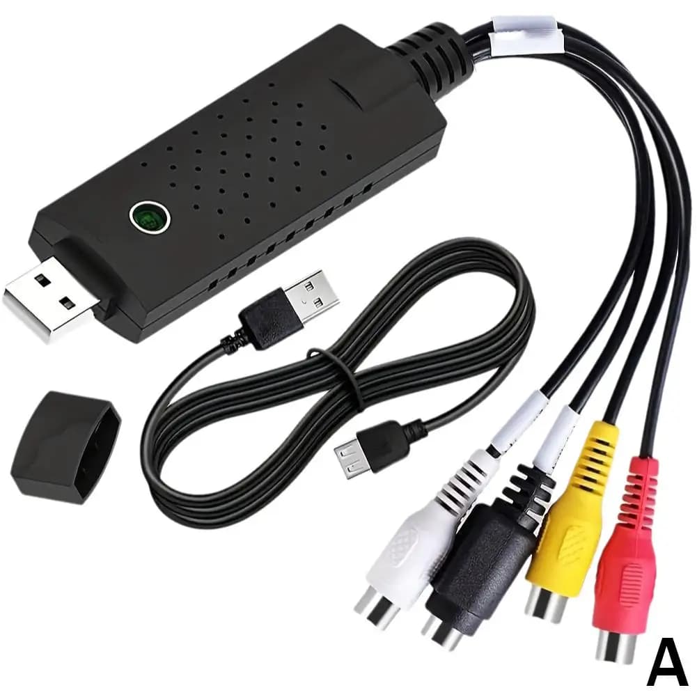 USB 2.0 Video Capture Card Adapter to Digital Converter for RCA VHS TV DVD VCR Analog Recording for PC Laptop Mac 2026