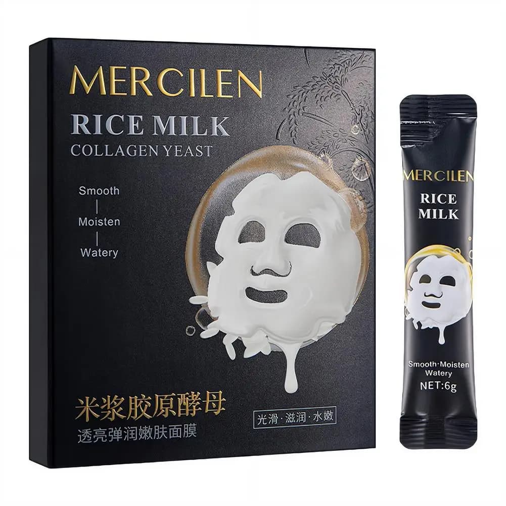 Maschera al Collagene e Latte di Riso Mercilen, Maschera Viso Idratante e Nutriente, Maschere Peel-Off per la Cura della Pelle per Donne e Uomini