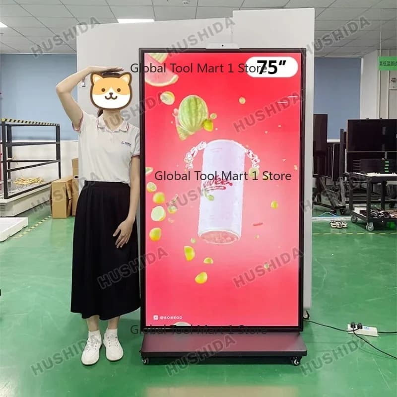 Monitor LCD Touch Screen Hushida da 43/49/55/75/85 Pollici, 2K 4K Full HD WiFi, Segnaletica Digitale da Pavimento