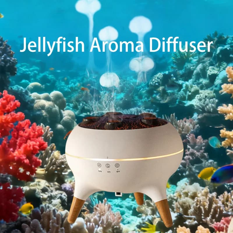 Umidificatore d'Aria a Forma di Medusa con Luci Sfumate Colorate, Diffusore di Oli Essenziali, Nebulizzatore e Diffusore di Aromi