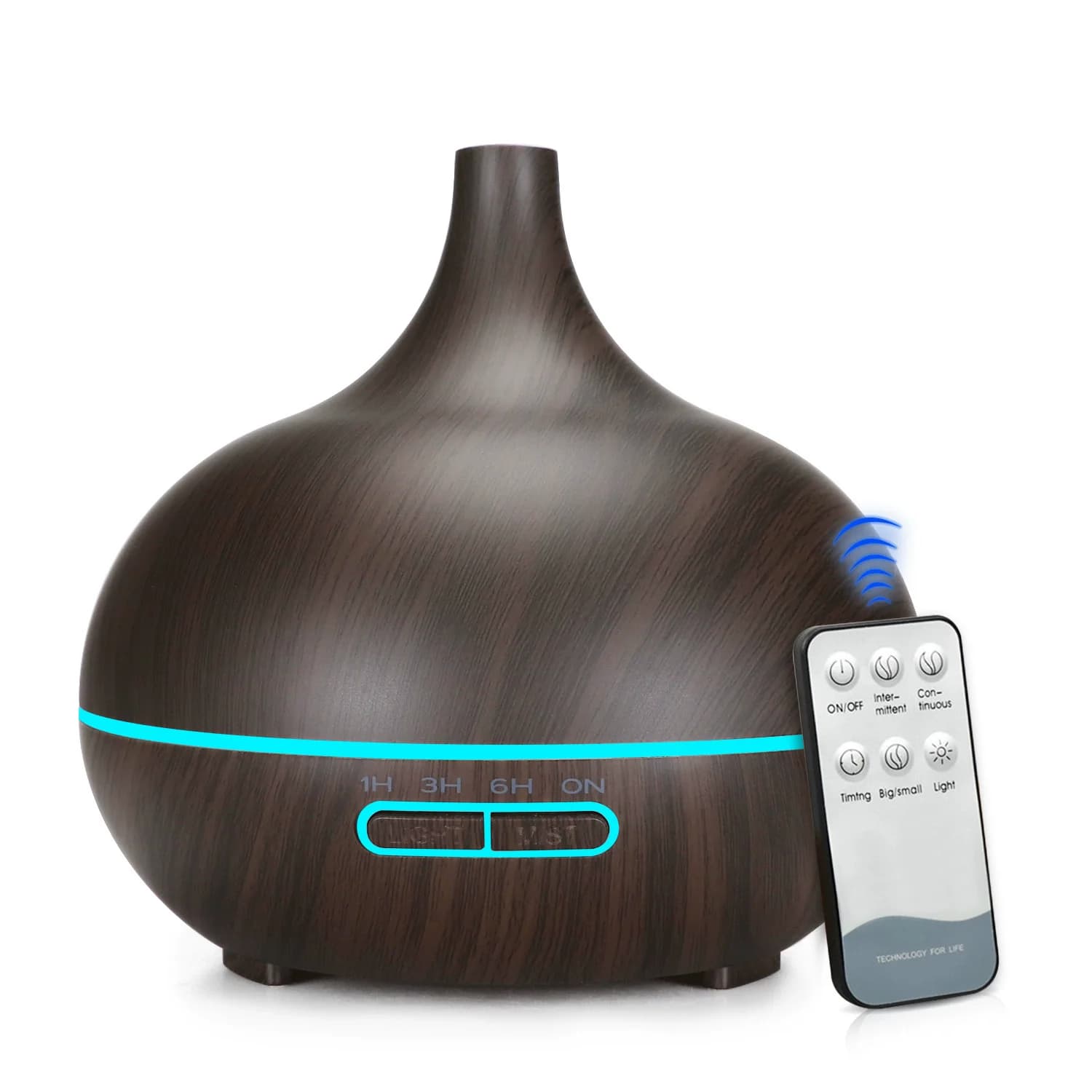 Diffusore di oli essenziali per aromaterapia umidificatore domestico telecomandato con umidificatore ad ultrasuoni a nebbia fredda a luce LED per ufficio
