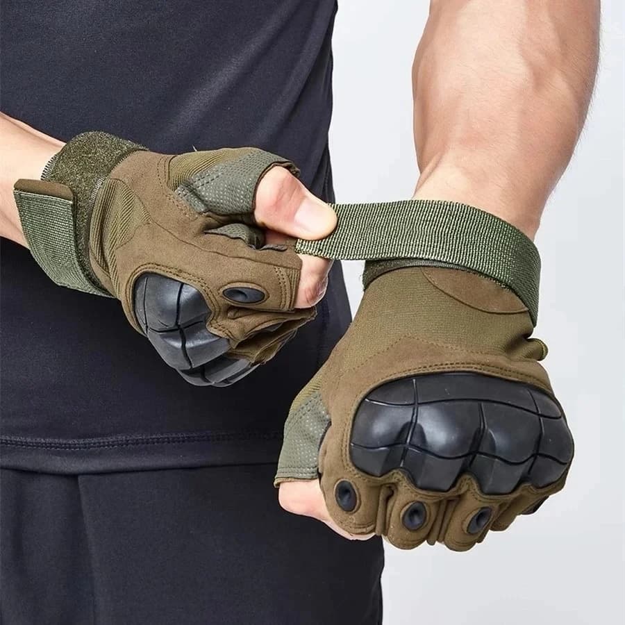 Guanti tattici OutdoorTactical a cinque dita con protezione rigida per Paintball, Airsoft, Caccia, Combattimento, Moto, Escursionismo, guanti a mezza dita.