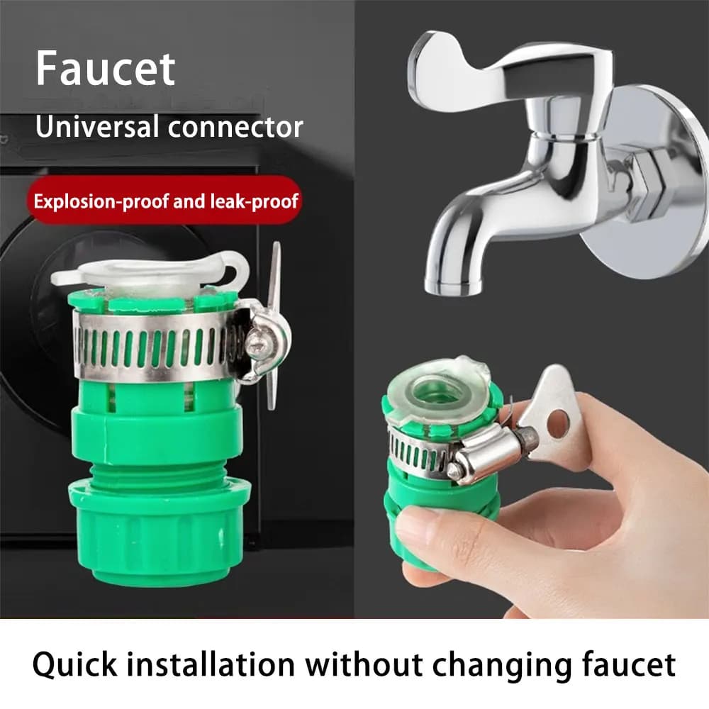 Universal Tap Hose Connector 15‑18mm Faucet 13‑16mm Pipe 1/2" 3/4" Leak‑Proof Quick Adapter for Garden Car Washing