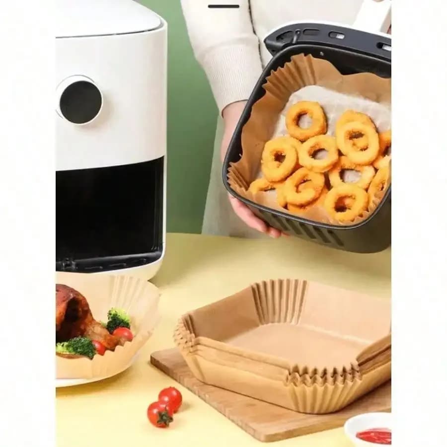 100 sheets of air fryer paper, 6 inch non-stick circular oven paper, compatible with most air fryers