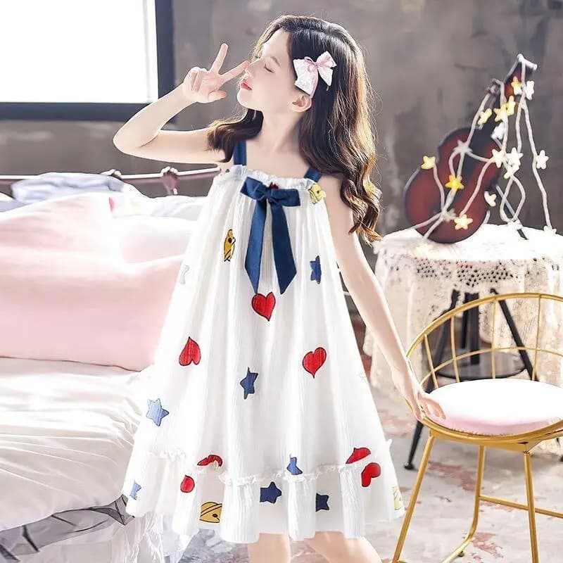 Pigiama Estivo in Cotone con Fiocco e Spalline Sottili per Ragazze Adolescenti - Nuovo Modello 2026 Kawaii Casual