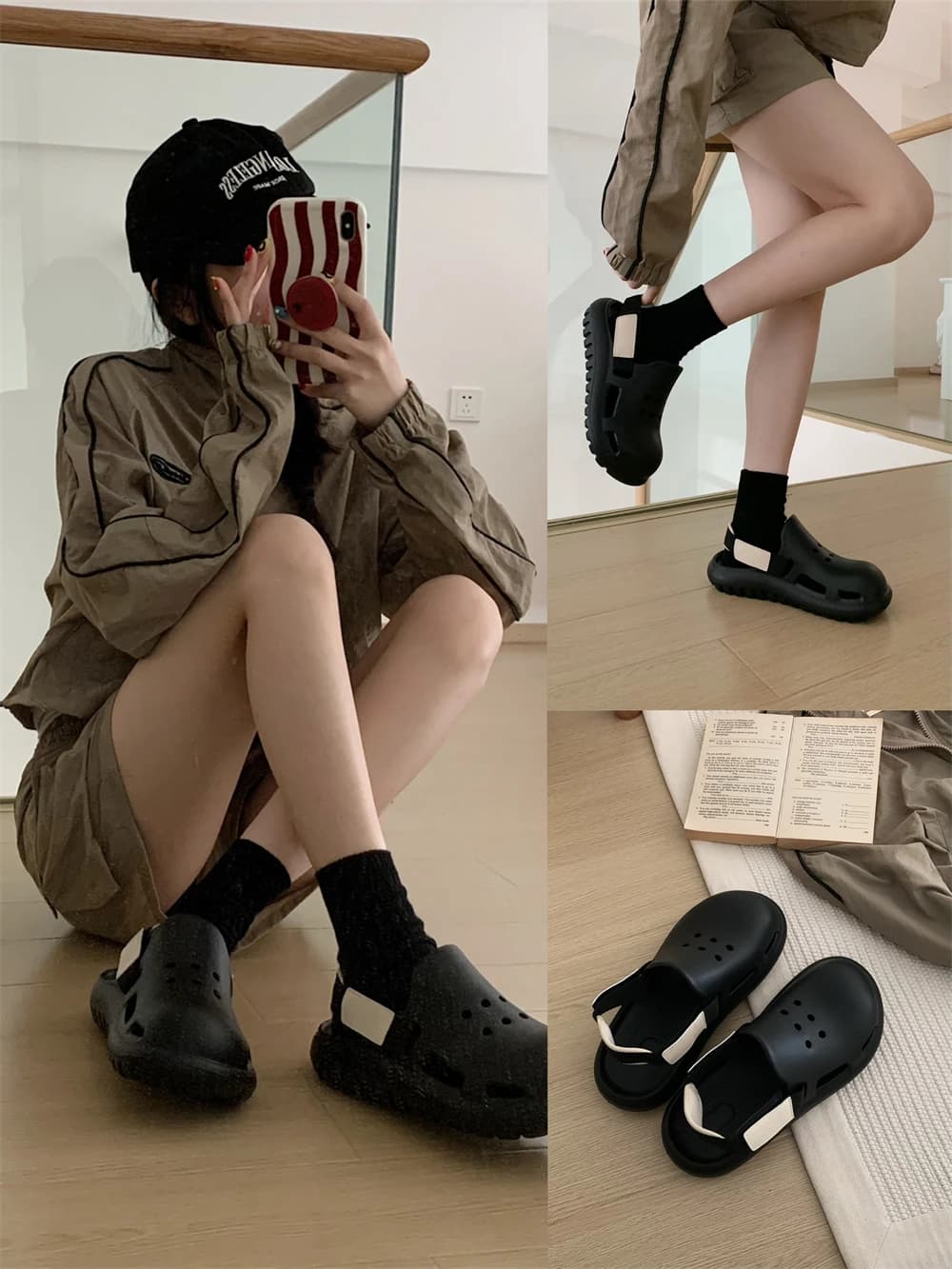 Casual Slip-On Sandals Unisex Summer Breathable EVA Thong Shoes Anti-Slip Soft Comfortable Lightweight Flat Heel Color Block ...