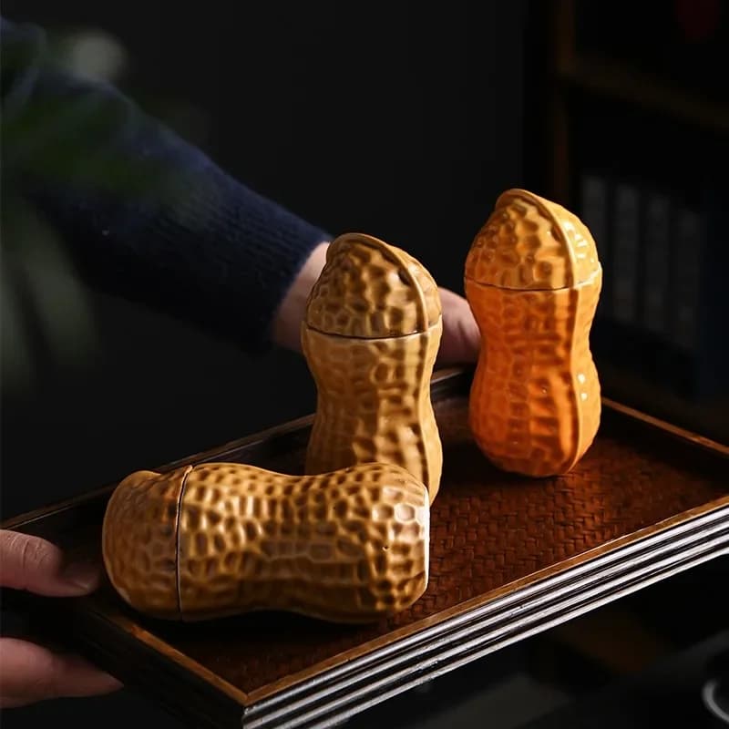 La conservazione in ceramica di arachidi imitazione creativa può tè sigillato portatile può cucina frutta secca caramelle caffè ornamenti scatola da tè