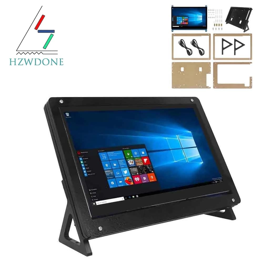 7 Inch LCD Display Compatible Touch Screen HDMI Resolution 1024x600 Capacitive Touch Screen Support Systems for Raspberry Pi/PC