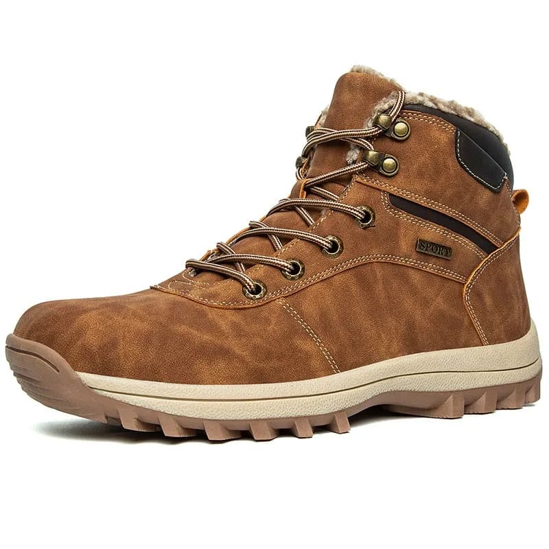 Stivali da neve da uomo Scarpa da arrampicata alla moda per esterni con suola in gomma antiscivolo e fodera in pile per scarpe da trekking e da campeggio 586